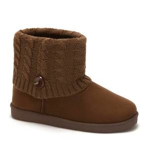 NEW ANDREA women's winter booties with knit shaft in brown